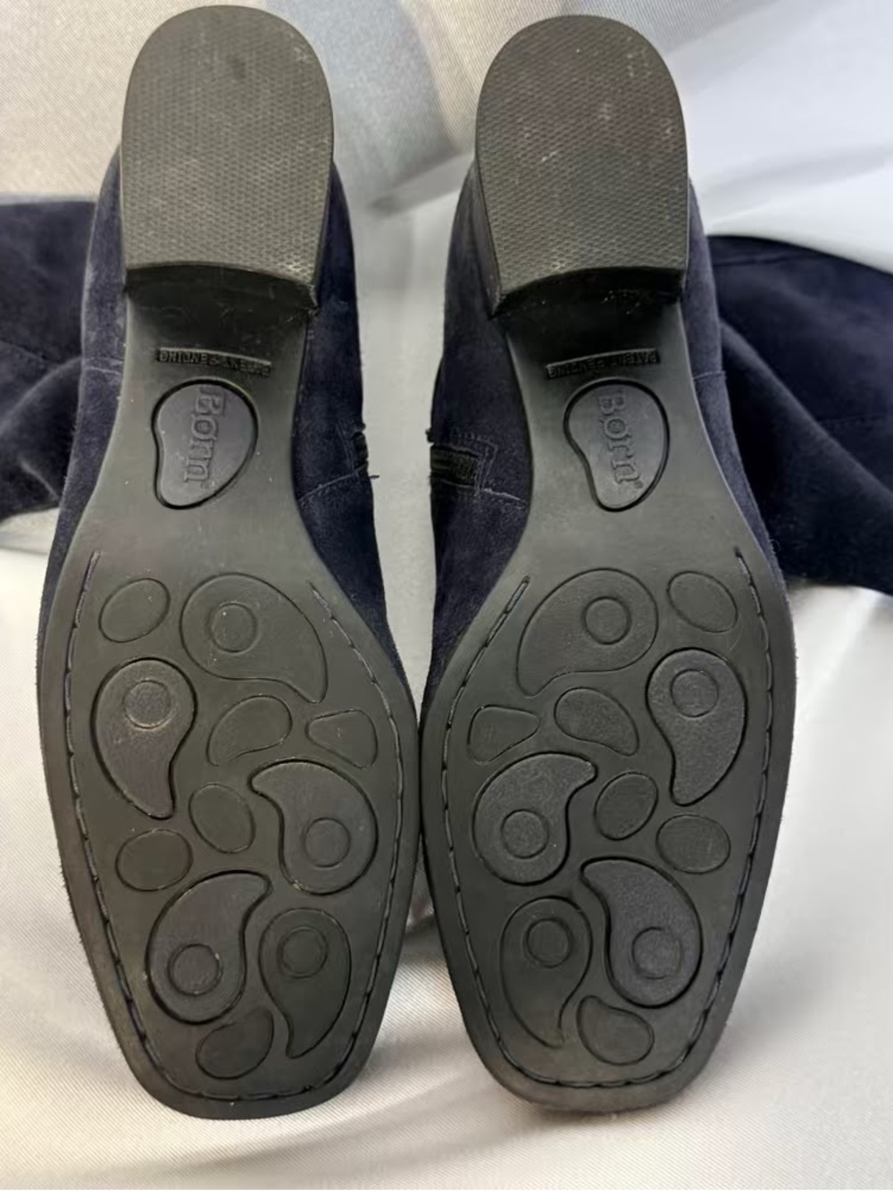 Born Avala Navy Blue Suede Knee High Riding Boots 7M - Picture 3 of 5